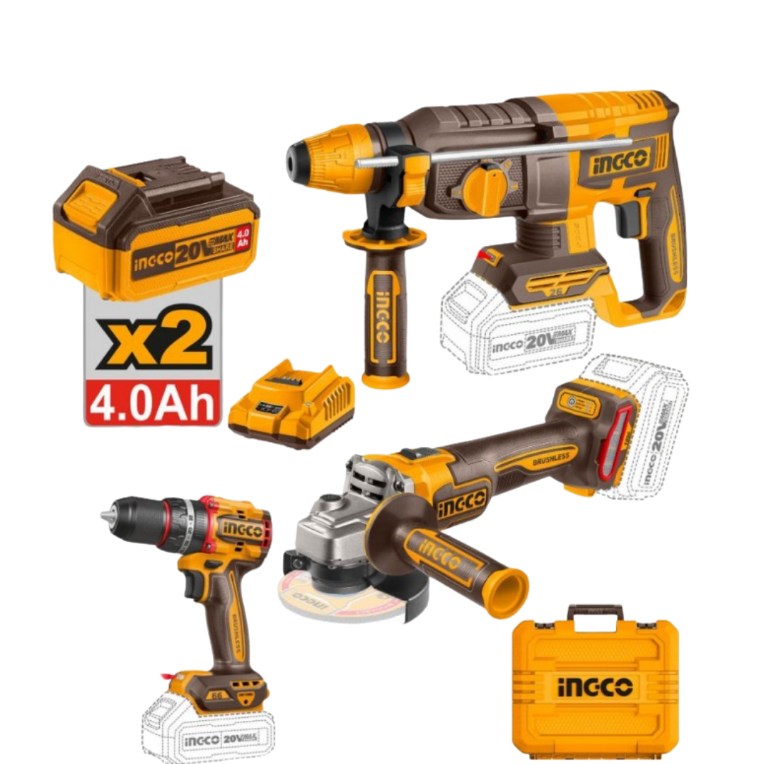 INGCO COMBO KIT 3 IN 1(DRILL/GRINDER/HAMMER)